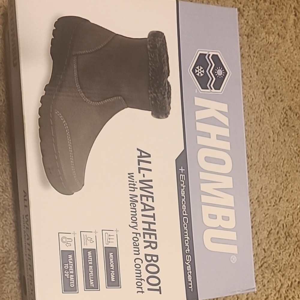 Khombu Black Winter Rain Boots with Waterproof Design